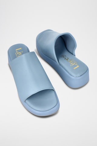 Mules compensées en cuir Malta - Ciel