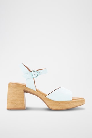 Sandales à talons en cuir Raquel - Bleu clair