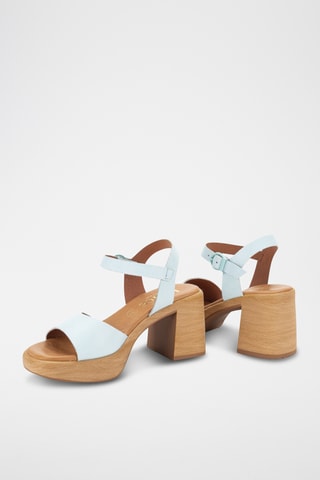 Sandales à talons en cuir Raquel - Bleu clair