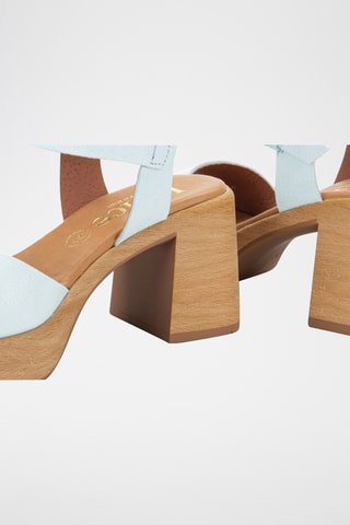 Sandales à talons en cuir Raquel - Bleu clair