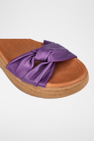 Sandales compensées en cuir Vera - Violet