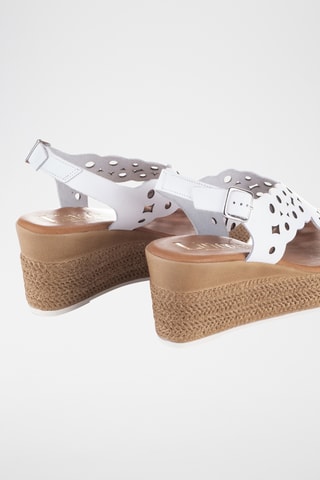 Sandales compensées en cuir Olimpia - Blanc