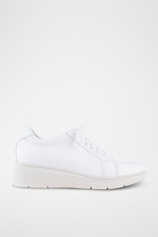 Baskets compensées en cuir Venus - Blanc