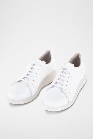 Baskets compensées en cuir Venus - Blanc