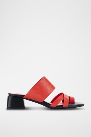 Sandales à talons en cuir Karen - Rouge