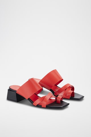 Sandales à talons en cuir Karen - Rouge