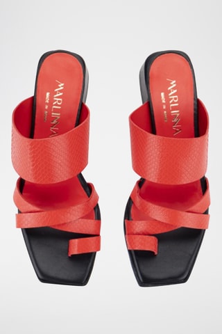 Sandales à talons en cuir Karen - Rouge