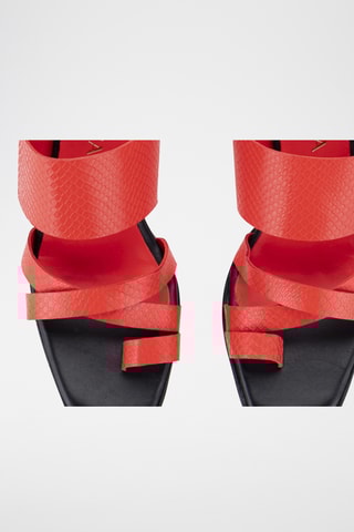 Sandales à talons en cuir Karen - Rouge