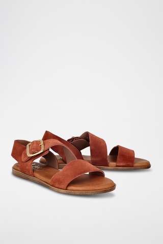 Sandales en nubuck Menorca - Rouge brique