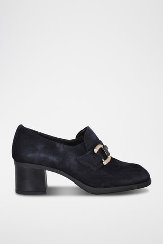Mocassins à talons en nubuck Sofi - Noir