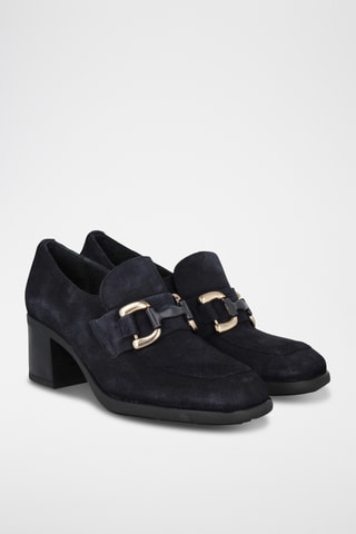 Mocassins à talons en nubuck Sofi - Noir