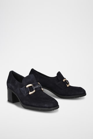 Mocassins à talons en nubuck Sofi - Noir