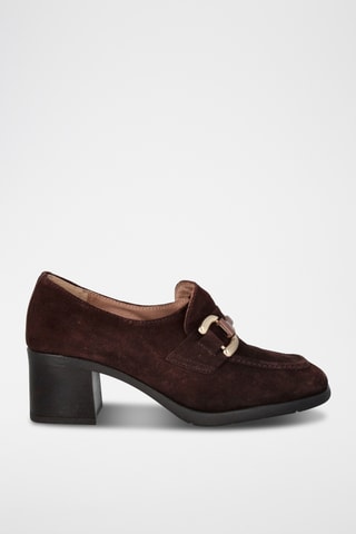 Mocassins à talons en nubuck Sofi - Marron