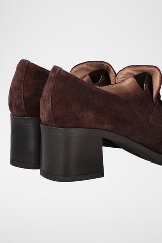 Mocassins à talons en nubuck Sofi - Marron