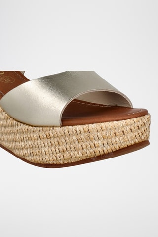 Sandales compensées en cuir Mayka - Doré