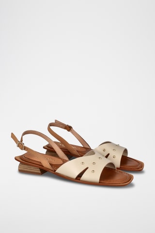 Sandales à talons en cuir Miren - Beige