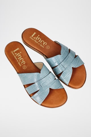 Mules en cuir Menorca - Gris clair