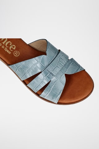 Mules en cuir Menorca - Gris clair