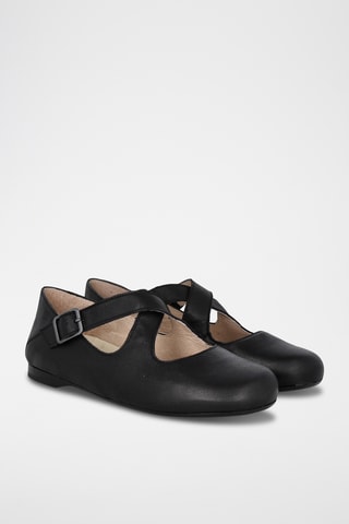 Babies en cuir Leila - Noir