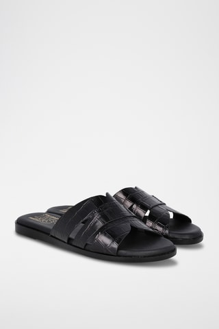 Mules en cuir Menorca - Noir