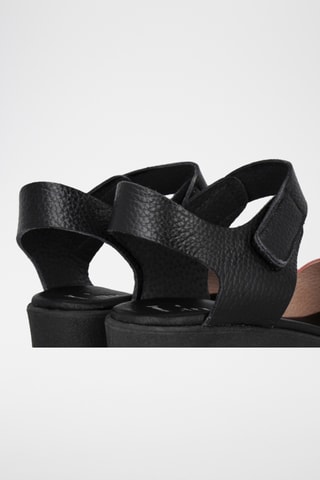 Sandales compensées en cuir Iris - Corail