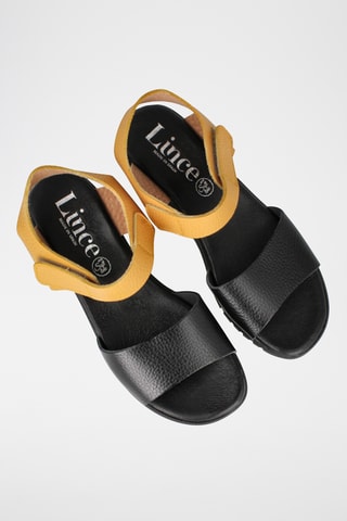 Sandales compensées en cuir Iris - Noir