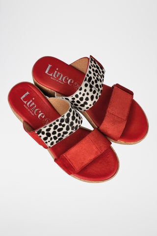 Mules compensées en nubuck Tudela - Rouge