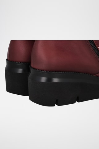 Bottines compensées en cuir Garbo - Noir et bordeaux