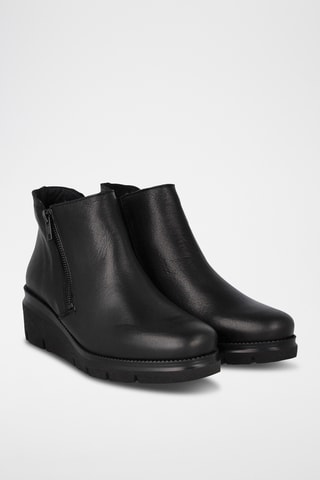 Bottines compensées en cuir Garbo - Noir
