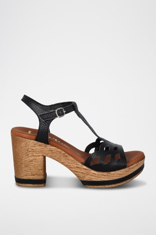 Sandales à talons en cuir Capri - Noir