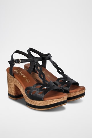 Sandales à talons en cuir Capri - Noir