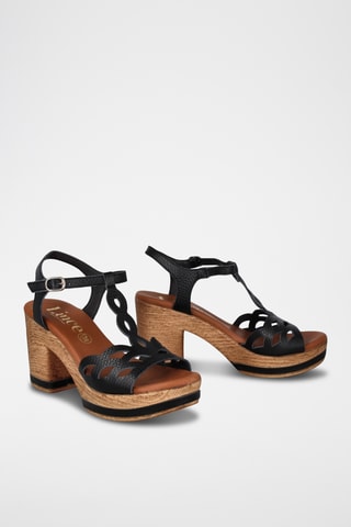 Sandales à talons en cuir Capri - Noir