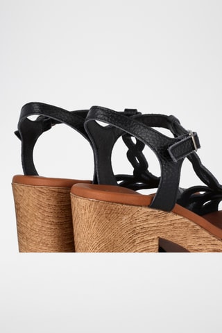 Sandales à talons en cuir Capri - Noir