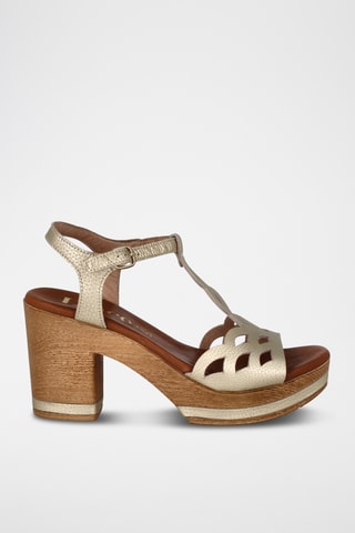 Sandales à talons en cuir Capri - Doré