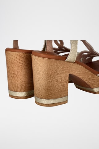 Sandales à talons en cuir Capri - Doré