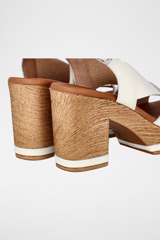 Sandales à talons en cuir Capri - Blanc