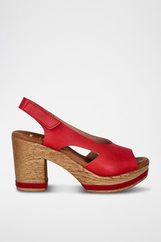 Sandales à talons en cuir Capri - Rouge