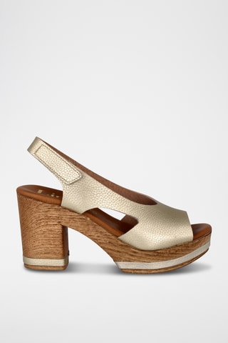 Sandales à talons en cuir Capri - Doré