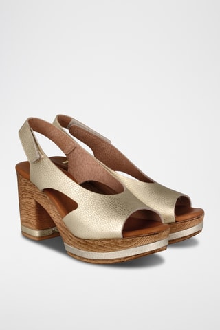 Sandales à talons en cuir Capri - Doré