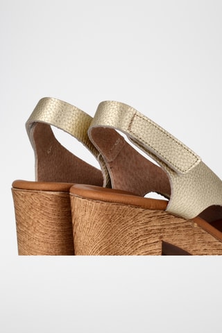 Sandales à talons en cuir Capri - Doré