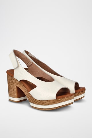 Sandales à talons en cuir Capri - Blanc