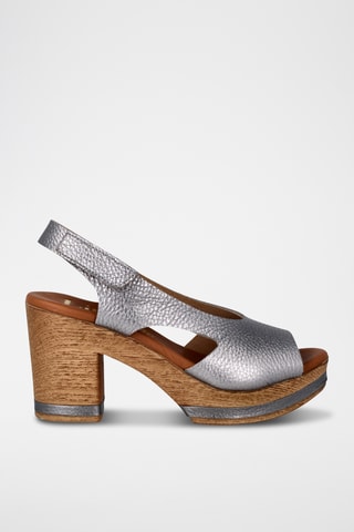 Sandales à talons en cuir Capri - Gris