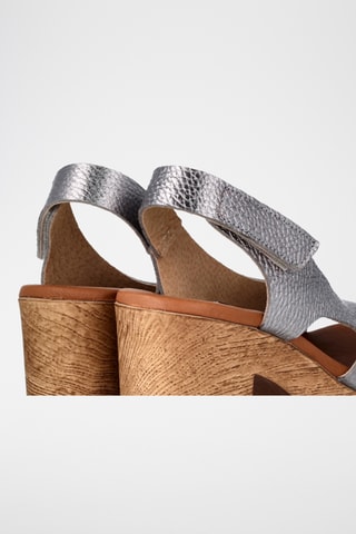 Sandales à talons en cuir Capri - Gris