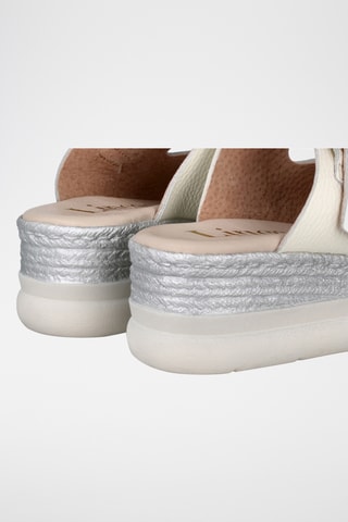 Mules compensées en cuir Bora - Blanc