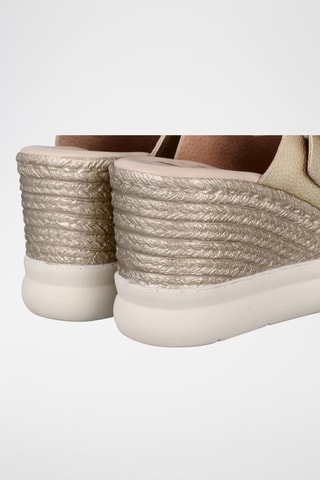 Mules compensées en cuir Elba - Doré