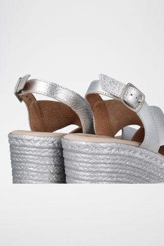 Sandales compensées en cuir Elba - Argenté