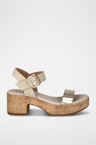 Sandales à talons en cuir Dante - Doré