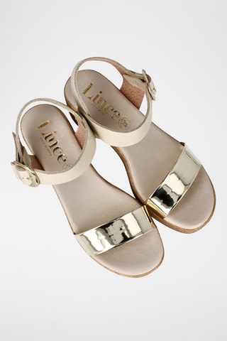 Sandales à talons en cuir Dante - Doré