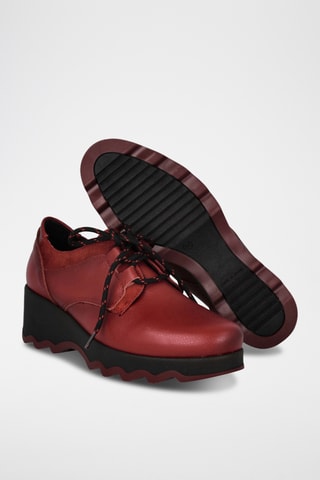 Derbys compensés en cuir Mati - Bordeaux