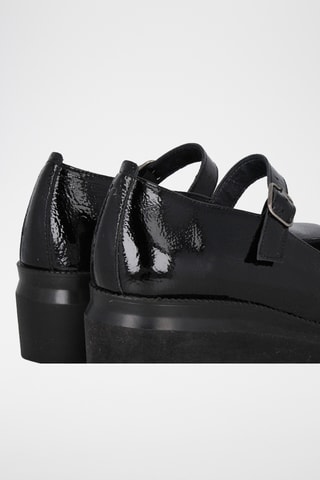 Babies compensés en cuir verni Garbo - Noir